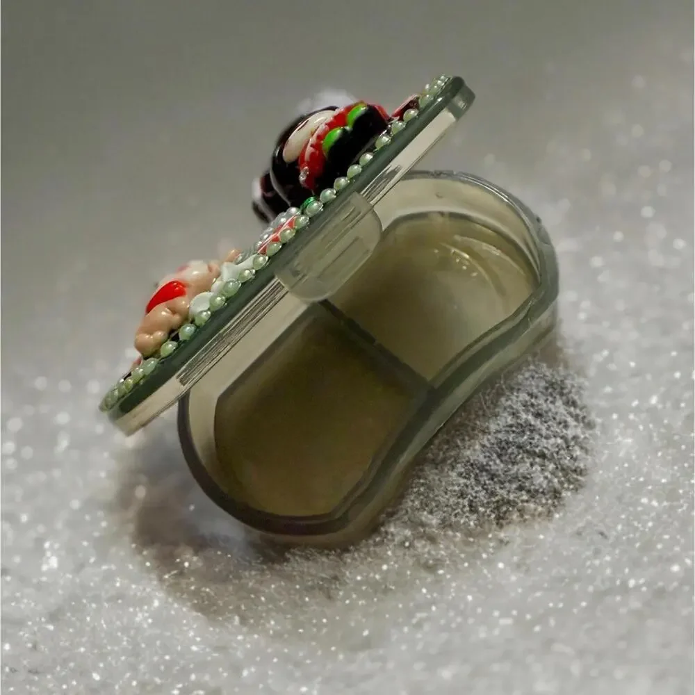 Handmade Decoden Mini Pill Box Kuromi, Kawaii Junk Case For Christmas Xmas Deer